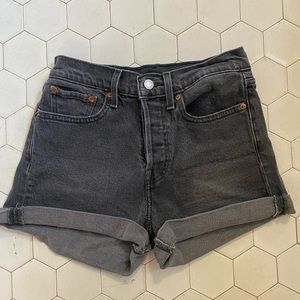 Levi’s Wedgie Fit Black Denim Shorts - 27